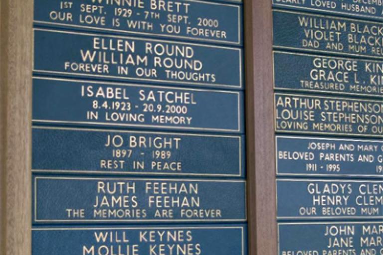 leather memorial plaque
